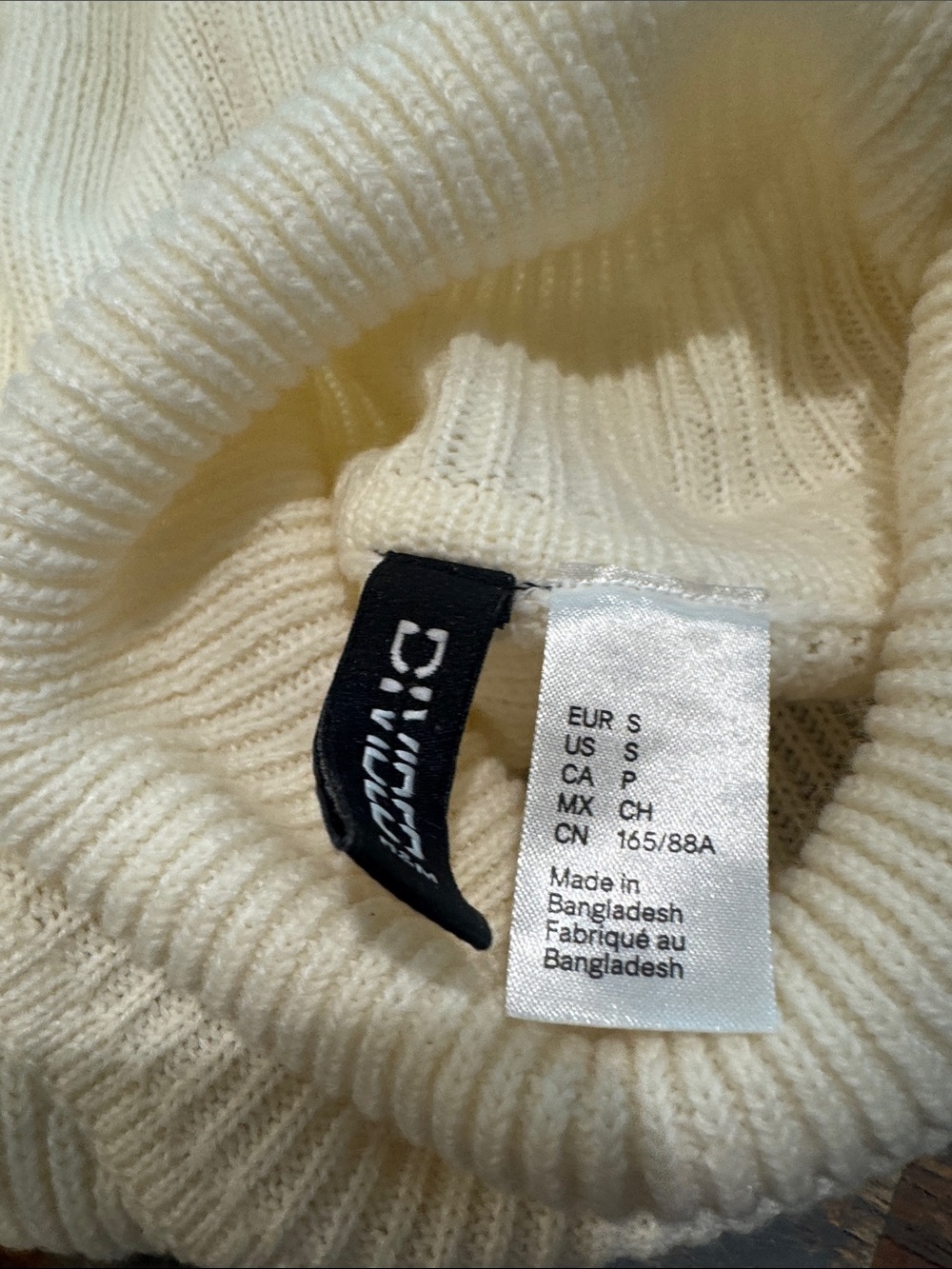 Divided Cream Ribbed Turtleneck Sweater - Picture 2 of 6